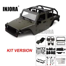 INJORA комплект в разобранном виде 313 мм Колесная база, откидной открытый корпус автомобиля для 1/10 RC Гусеничный осевой SCX10 90046 Jeep Wrangler