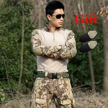 Для мужчин футболки с рисунками из мультфильмов пеший туризм походы рубашка тактическая, боевая, милитари рубашка Для Мужчин Армия Камуфляж тренировочная Толстовка с длинным рукавом Футболка для охоты