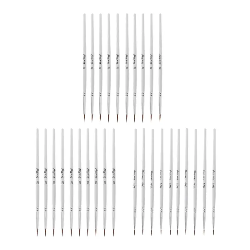 

10Pcs/Bag Miniature Detail Paint Brushes With White Handle Nylon Hair DIY Art Oil Acrylic Watercolor Drawing Tool