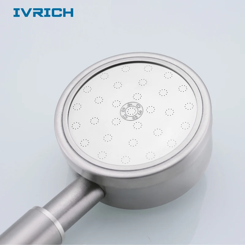 IVRICH High Pressure Handheld Shower Head SUS304 Stainless shower bath head Water-Saving Easy Cleaning Spout spa shower F06