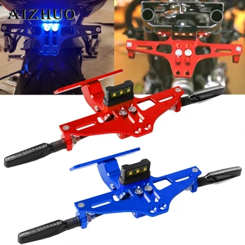 

Universal Motorcycle License Plate Holder LED Number Support FOR honda msx 125 pcx 125 xadv cb1000r ltz 400 mt 125 xmax300 m109r