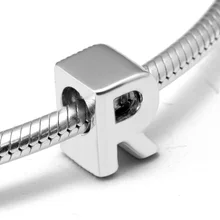 DIY Подходит для Pandora шармы браслеты буквы R бусины стерлингового серебра 925-ювелирные изделия