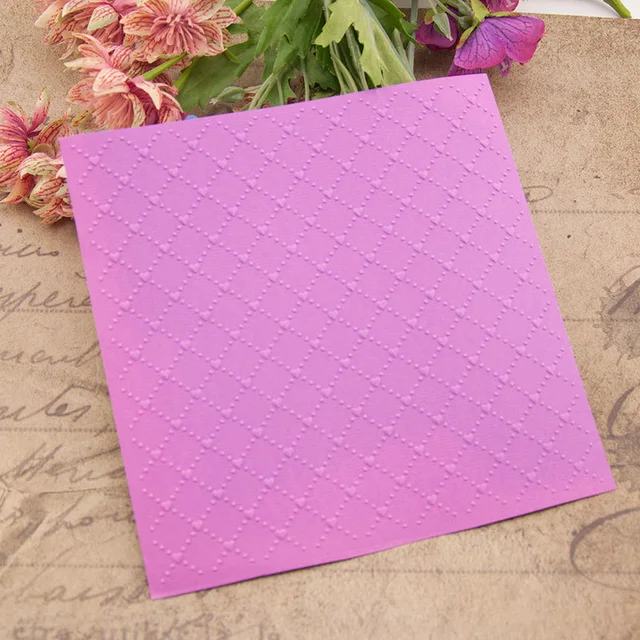 Heart dot Lattice Textured Embossing Folder Plastic for Card Making