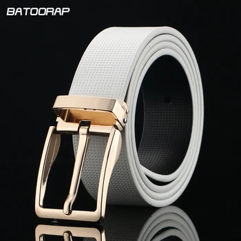 

[BATOORAP]Cowskin Designer Belts Men GOLD Pin Buckle Belt Male Waist Strap Black Genuine Leather Belts For Men Fashion Ceinture