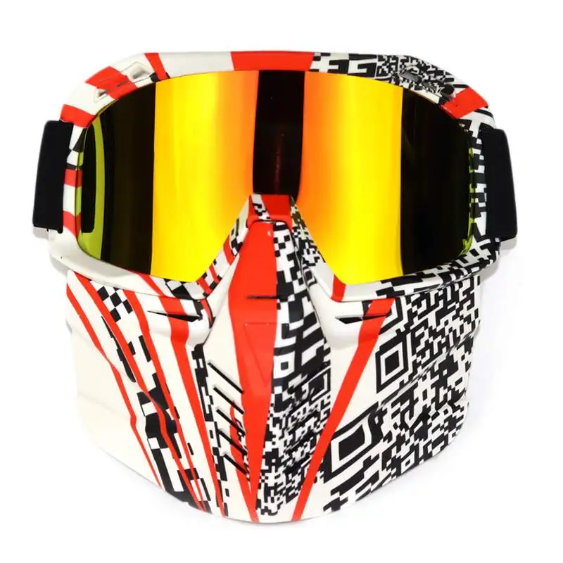 Лыжные сноубордические очки зимние ветрозащитные Лыжные очки солнцезащитные очки для мотокросса с защитой носа и маска для лица - Цвет: Type 1