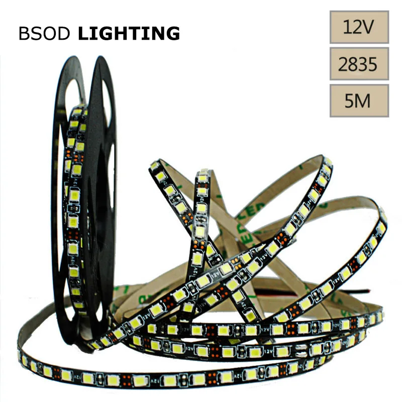 

BSOD SMD2835 LED Strip Black PCB Board 120leds/meter No Waterproof IP33 Flexible String for Party Holiday Led Line