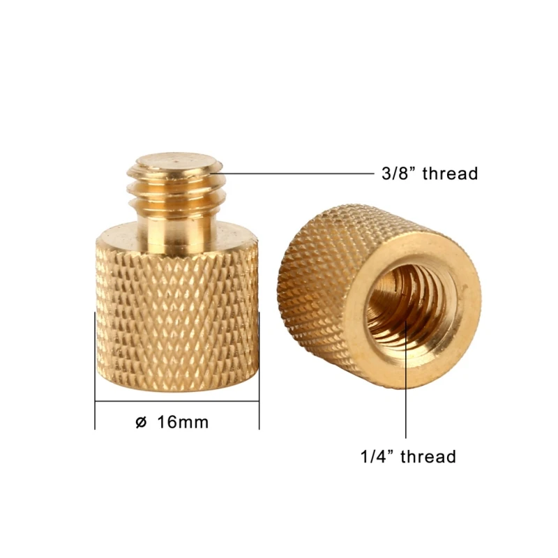

Universal 2PCS 1/4 Female to 3/8 Male Tripod Thread Screw Adapter Brass Tripod Accessory for Camera