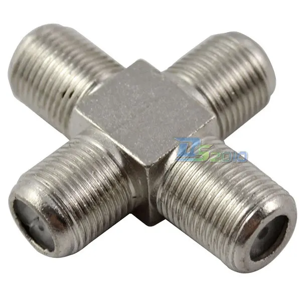

High QualityNew 1F female jack connector to 3 F type female Splliter 4 way Coax TV Adapter