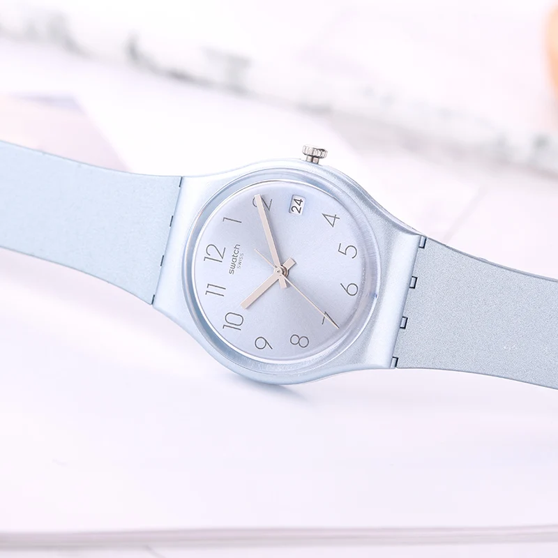 Swatch часы классический цвет пароль серии свежий синий кварцевые мужские и женские