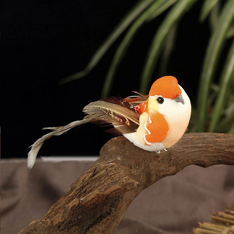 

Brand New Foam+Fake Feather Fake Feather Bird Xmas Tree Decor Perched Woodland Birds Decor Adornment