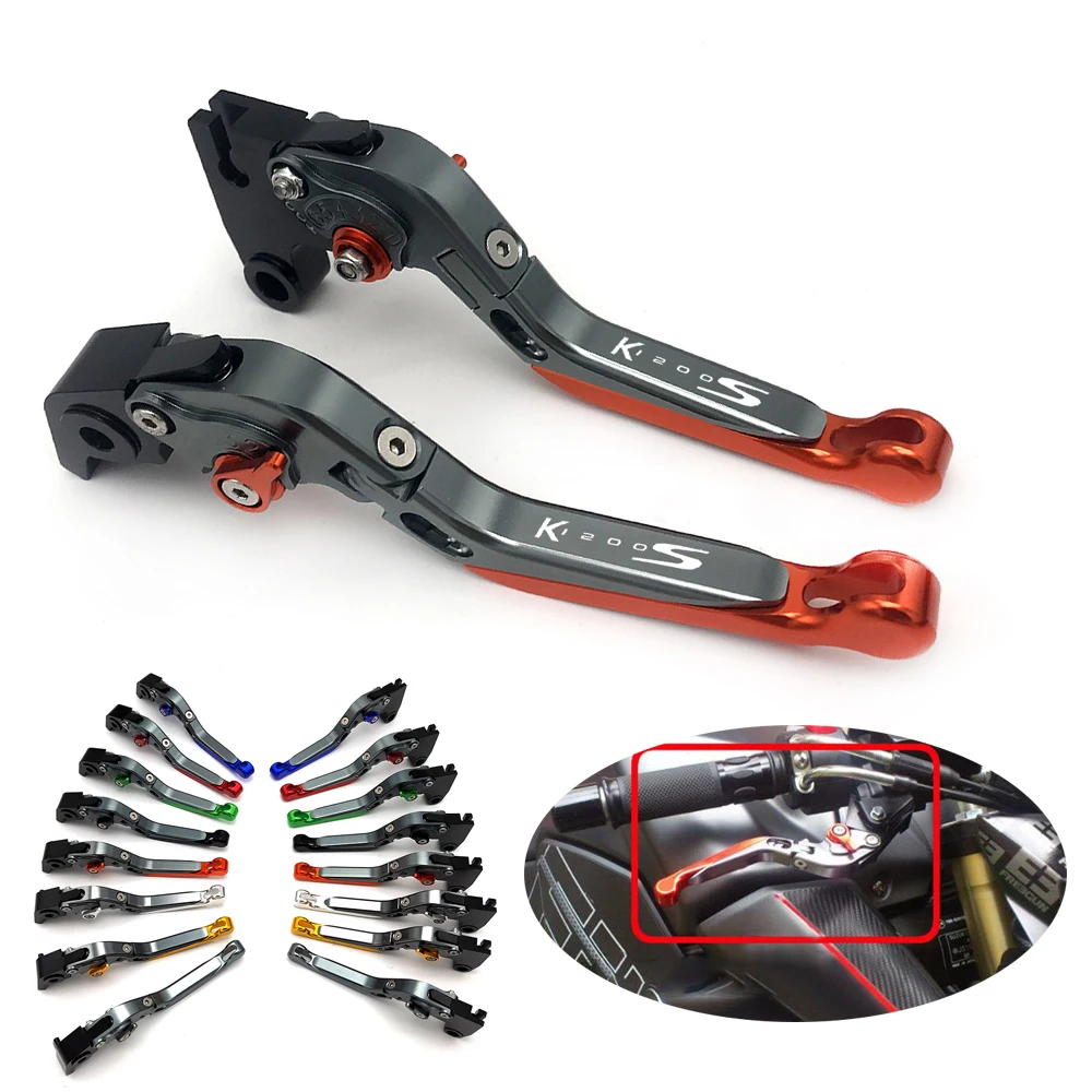 

CNC Aluminum Adjustable Motorcycle Brake Clutch Levers Motorcycle Brake Handle For BWM K1200S 2004-2008 2005 2006 2007 Orange