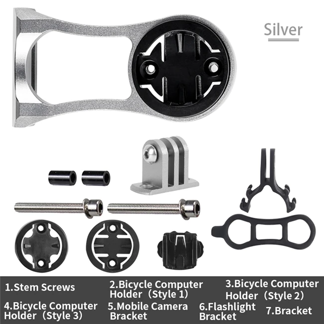 West biking велосипед Многофункциональный кронштейн свет камера держатель Велоспорт gps крепление для GARMIN Bryton CATEYE велосипед компьютер - Цвет: Silver