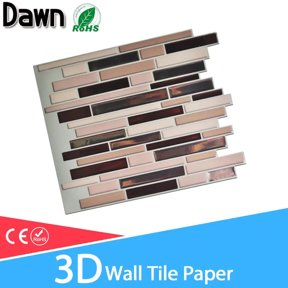 

Wall paper 3D Marble Mosaic Peel and Self-adhesive Wall Stickers Waterproof for Kitchen Bathroom Home Wall Decal Sticker Vinyl