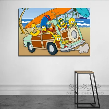 

Modular Wall Art Frame 1 Pieces Simpsons Anime Posters Pictures For Modern Home Decoration HD Printed Canvas Painting Artworks