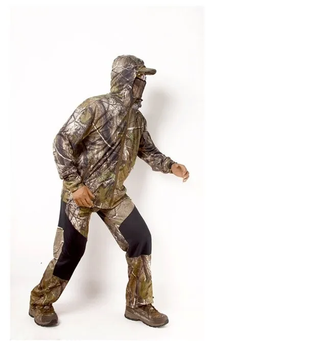 Bionic jungle Камуфляж охотничий костюм дышащая Солнцезащитная Одежда для рыбалки Охота получить мочалку