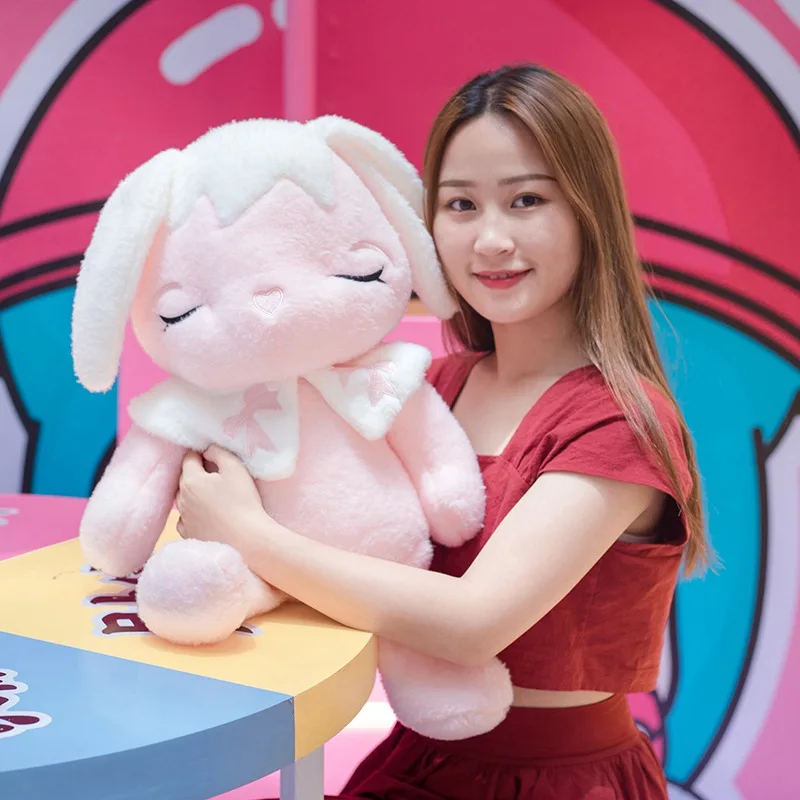 

Lovely 1pc 45-80cm Soft Hairy Rabbit Plush Toy Cartoon Animal Sleeping Bunny Stuffed Doll Baby Appease Pillow Kid Christmas Gift