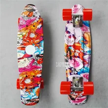 19 цветов 2" дюймов скейтборд-крейсер мини пластик скейт доска Ретро Longboard открытый взрослых/детей Графический печатных скейт