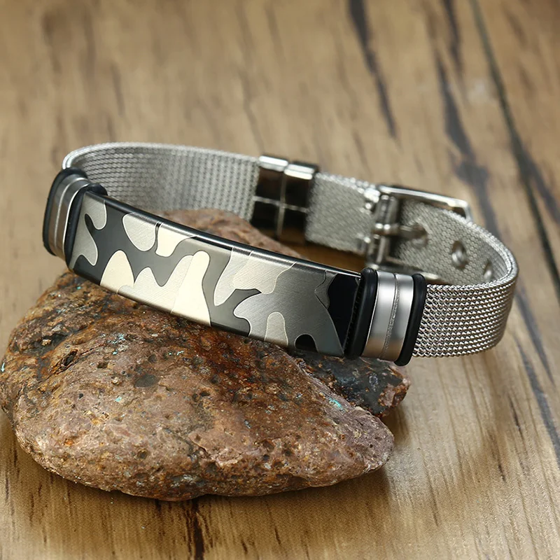 Men's Bracelet Stainless Steel Network Chain Male Men Gift Bestfriend Souvenir Military Dragon Bible