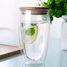 PREUP практичный дизайн стеклянная кофейная чайная кружка с теплозащитным покрытием двойной слой прозрачная стена прозрачный стакан для чая чашка с бамбуковой крышкой