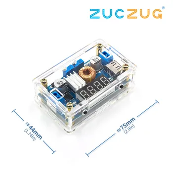 

Adjustable 5A CC/CV Power Step-down Charge Module LED Driver W/ USB Voltmeter with Acrylic shell