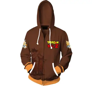 

Large Size S-5XL Cosplay Dragon Ball costume Men 3d Print Hoodies zipper Sweatshirts Casual Jacket Sweatshirt Coat