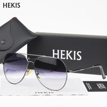 HEKIS Brand Best Men’s Sunglasses Mirror Lens Big Oversize Eyewear Accessories Sun Glasses For Men/Women B2724
