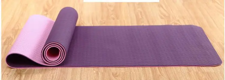 New TPE Yoga Mat Double Color Extension Thickening Tpe Sport Yoga Fitness Mat 6mm