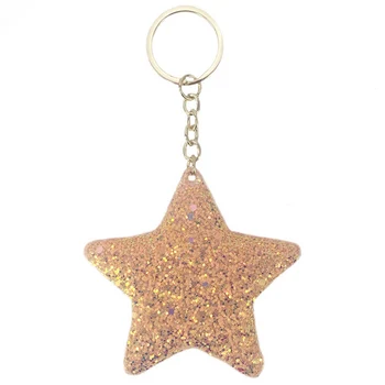 

50 Pieces Flash drill Sequins five-pointed star Keychain pendants ladies' bags, creative gifts, car keys ornaments