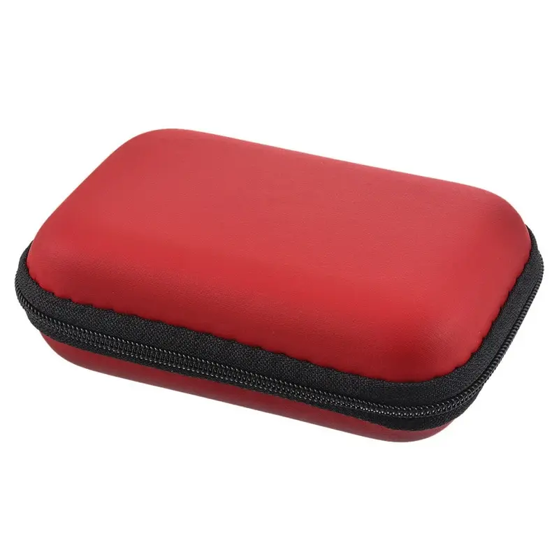 Цветные наушники чехол дорожная сумка для хранения наушников защитная коробка для хранения наушников кабель для передачи данных зарядное устройство чехол для монет контейнер - Цвет: Red 12x8cm