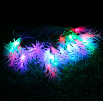 

AC220V 4M 20LEDs Pinecone Leaves Multicolor LED String Light Fairy Christmas Garland With EU Plug For Home Wedding Decoration