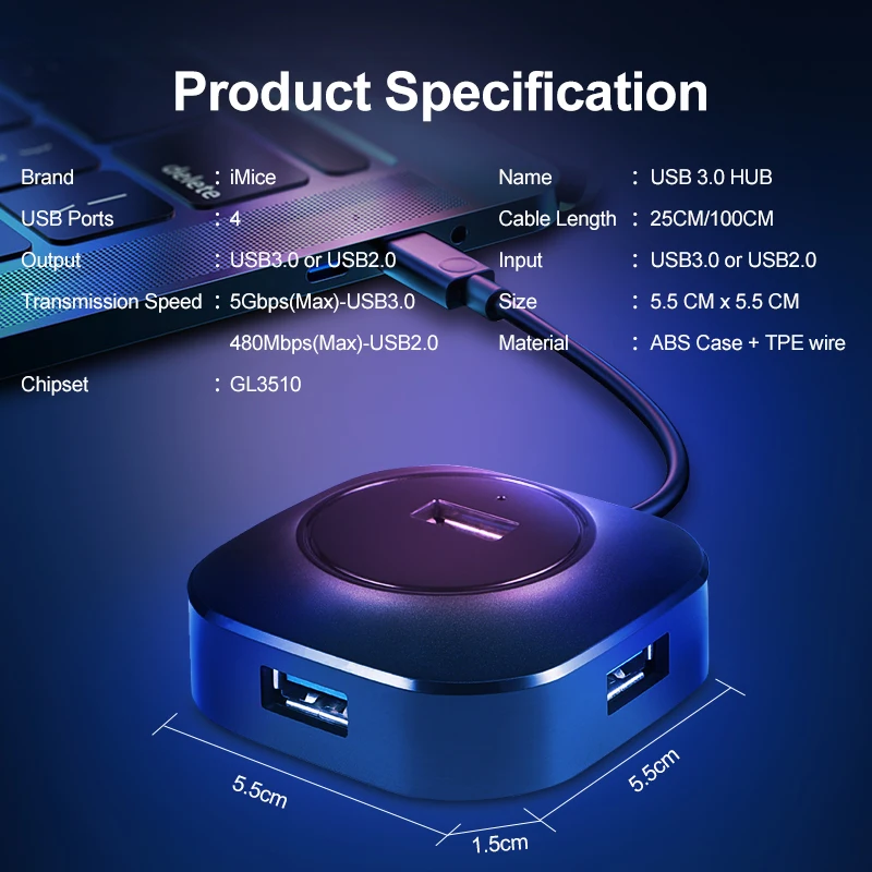 Usb хаб USB 3 0 концентратор 2 Мульти разветвитель адаптер 4 Порты Скорость мини