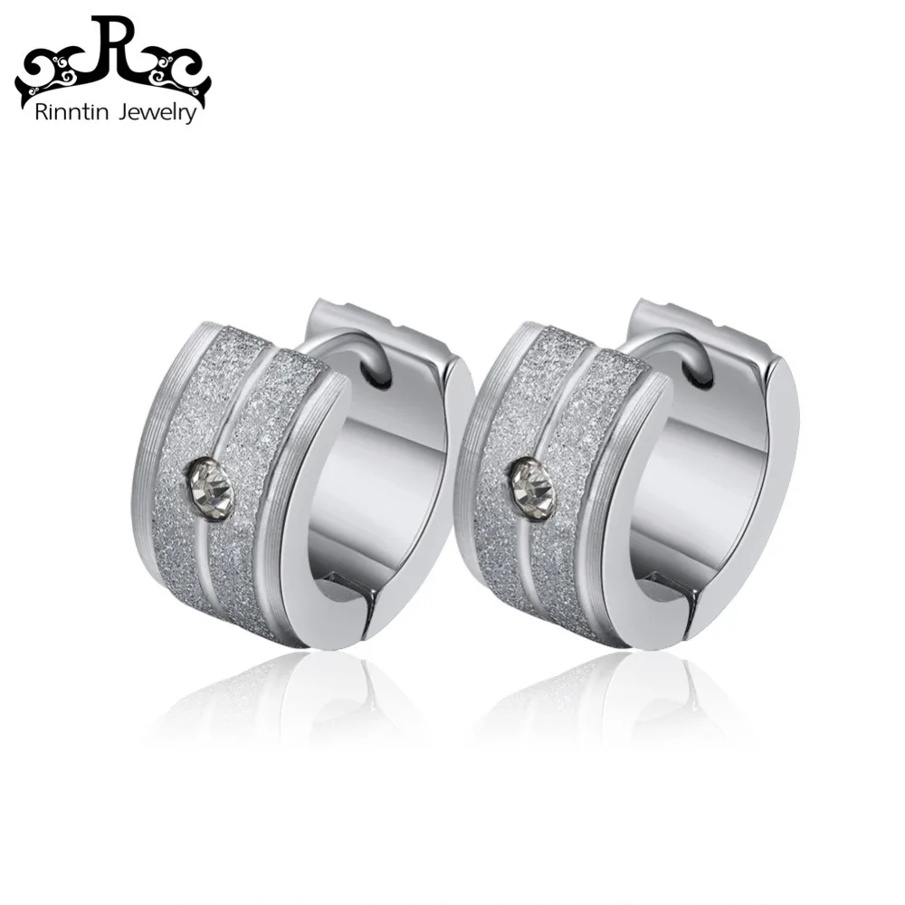 

2019 ORSA Jewels Female stainless steel Stud Earring With AAA Zircon Frosting Surface 12mm Earring Fashion Jewelry DGTE110