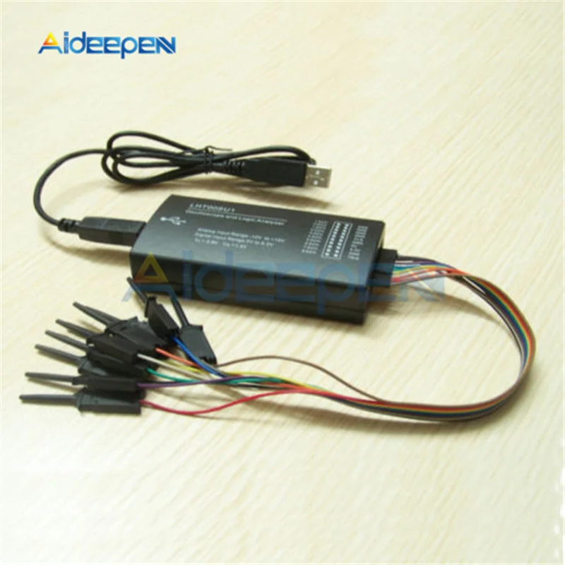 

LHT00SU1 Virtual Oscilloscope 8-Channel Logic Analyzer I2C SPI CAN Uart USB Connection 16MHz With Testing Clamp Line USB Line