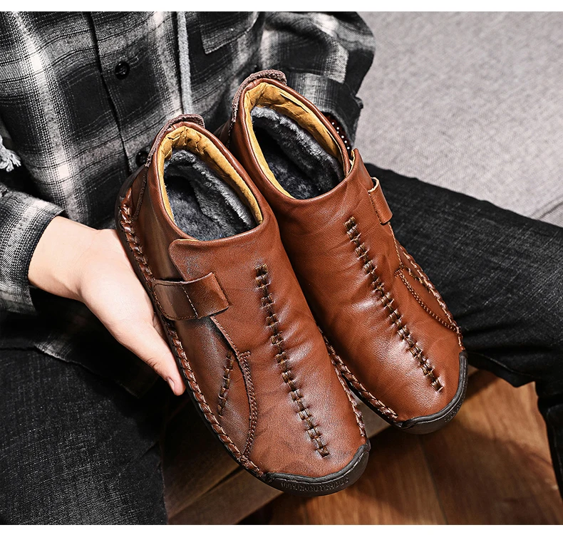 ZUNYU/удобные мужские Ботильоны качественная обувь из спилка мужские зимние Ботинки Зимняя обувь теплые мужские ботинки на меху размер 48