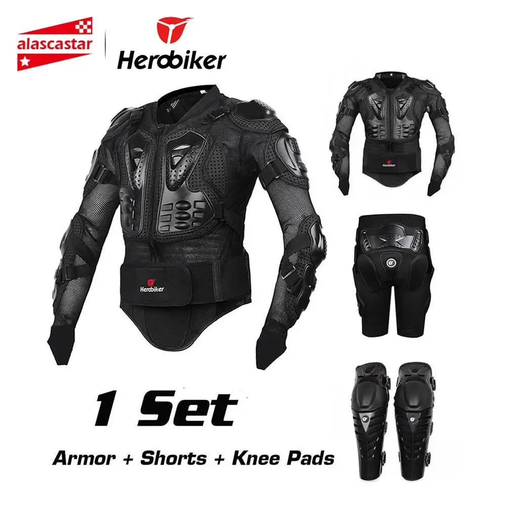 

HEROBIKER Motorcycle Protection Motorcycle Armor Moto Protective Gear Motocross Armor Racing Full Body Protector Jacket Knee Pad