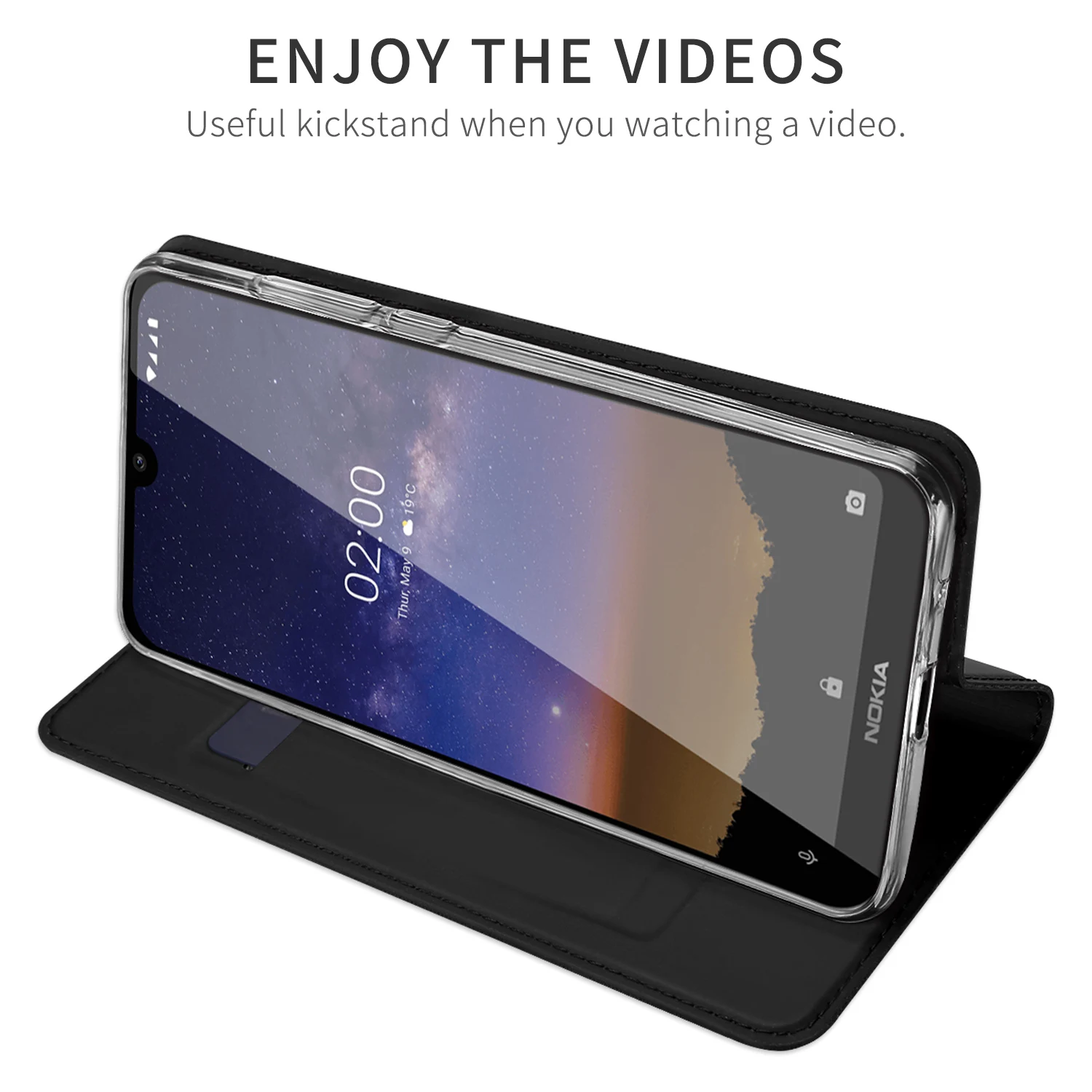 Флип чехол для Nokia 2 PU кожаный мягкий телефона защитный слот карт держатель