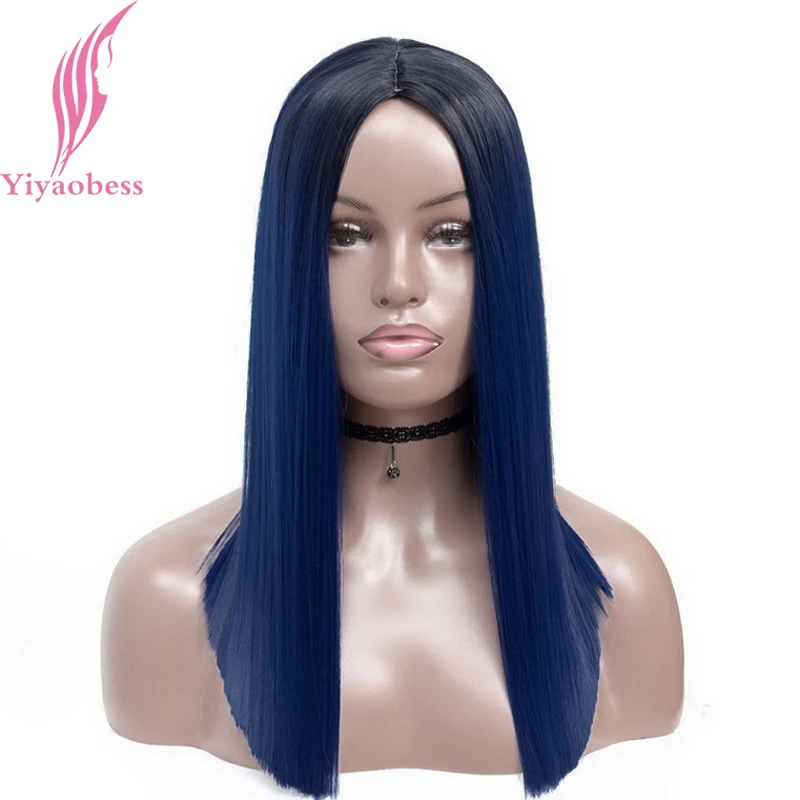 Yiyaobess 18 дюймов средняя часть черная искусственная двухцветная натуральные