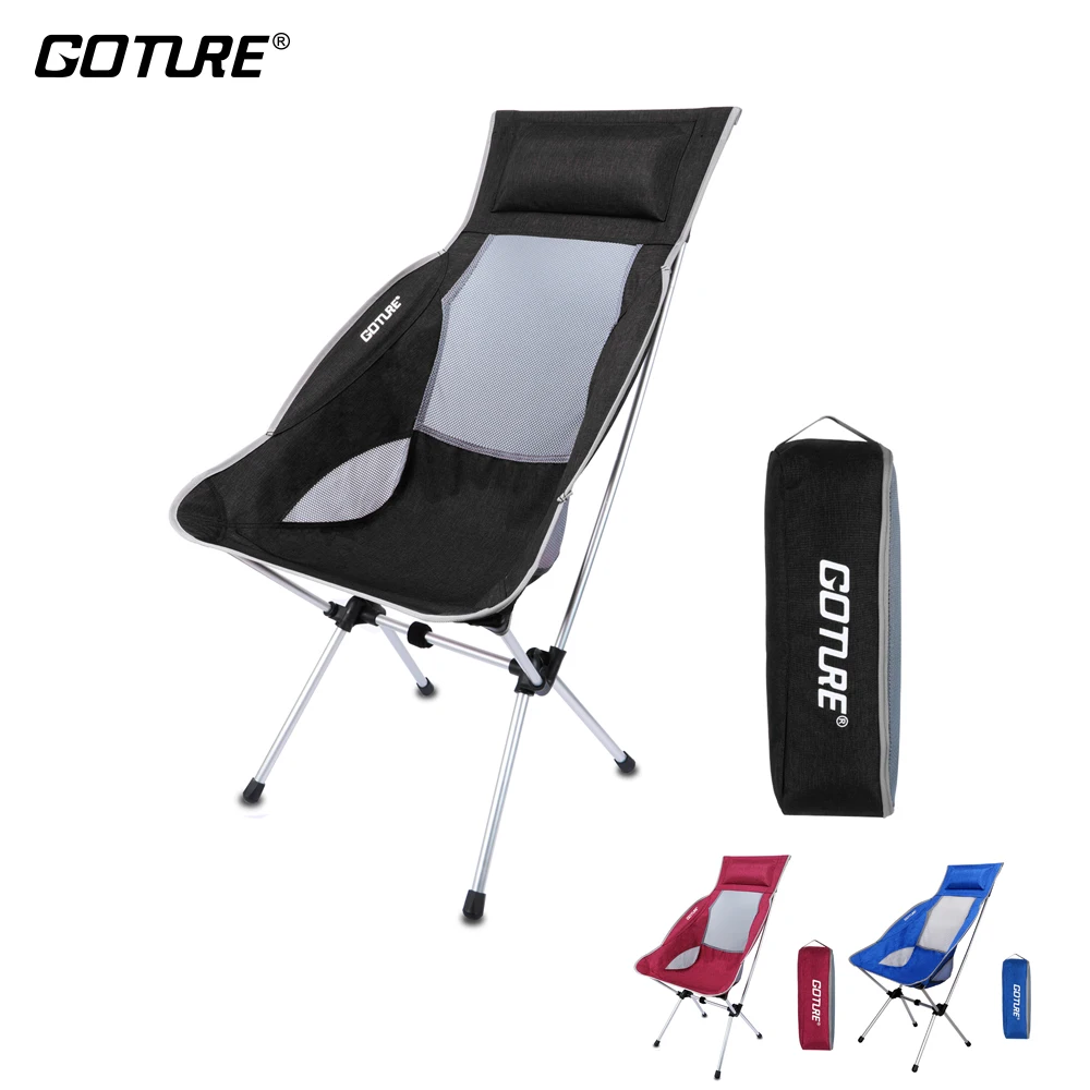 

Goture Foldable Fishing Chair Super Max Load 150kg Oxford Fabric Outdoor Camping Chair Black Blue Red Color Available