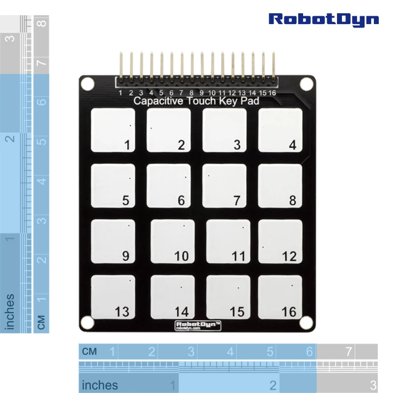 Емкостная сенсорная клавиатура для емкостного модуля. 16 клавиш