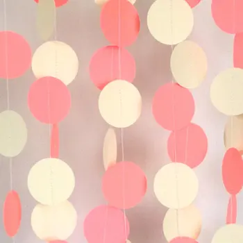 

Coral Pink and Ivory Paper Garland, Paper Banner, Birthday Party, Graduation Banner, Photo Prop, Paper Bunting