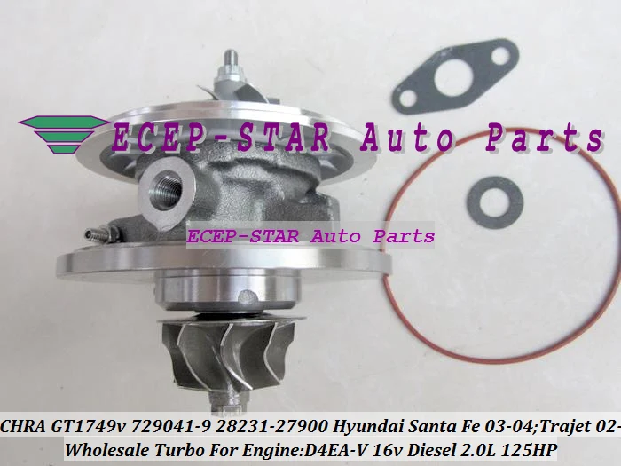 Turbo Cartridge CHRA For HYUNDAI Santa Fe 2003-04 Trajet 2002- D4EA-V 2.0L GT1749V 729041-5009S 28231-27900 729041 Turbocharger - (1)