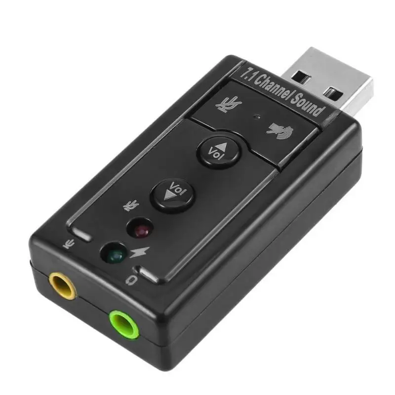 Мини Внешний USB 2,0 Звуковая карта 7,1 канальный 3D аудио адаптер конвертер+ 3,5 мм наушники интерфейс микрофона для ПК компьютера