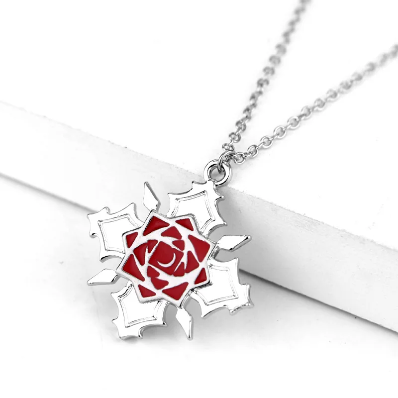 

Anime Vampire Knight Cosplay Rose Logo Metal Necklace Pendant Yuki Kaname Zero Yuuki Manga Necklace Charm Accessories