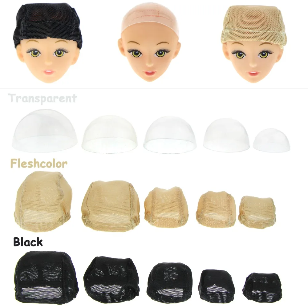 2Pieces Fashion Doll Hairnet Headgear Wig Cap Fixed-Wig Net For 1/4 BJD Doll
