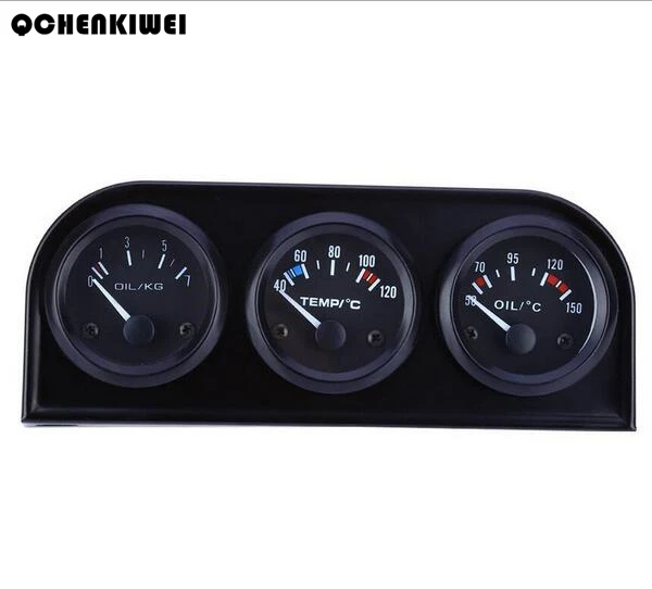 Universal 52mm Pod Triple kit Oil Boost 52mm Water Temp Gauge