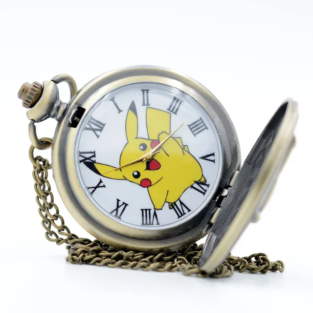 Pokemon Monsters Quartz Pocket Watch And Necklace
