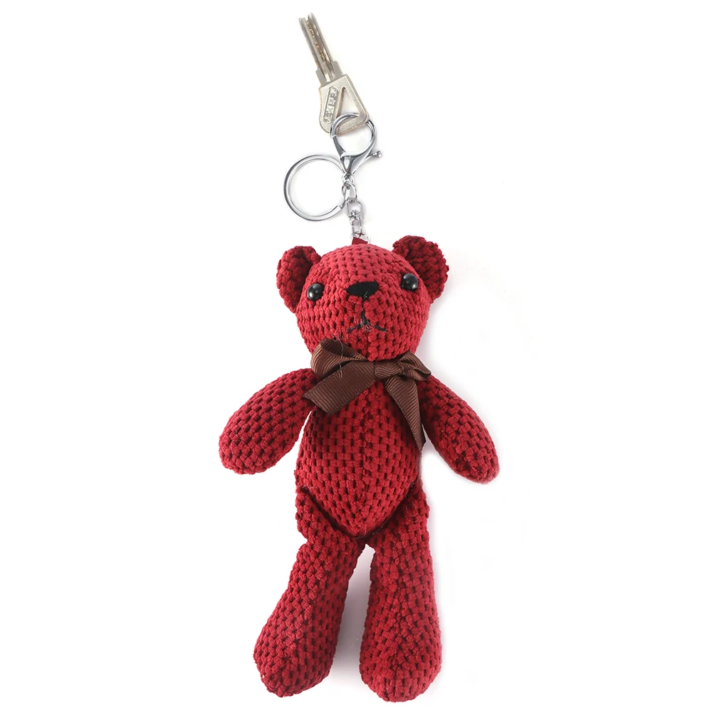 Tioodre Car Key Chain Kids Toys Stuffed Animals Fluffy Bear Key Ring
