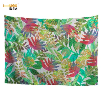 

HUGSIDEA Wall Tapestry Green Banana Leaf Wall Hanging Home Decor Tropical Plant Print Sofa Carpet Yoga Matt Bedspread Tapestries