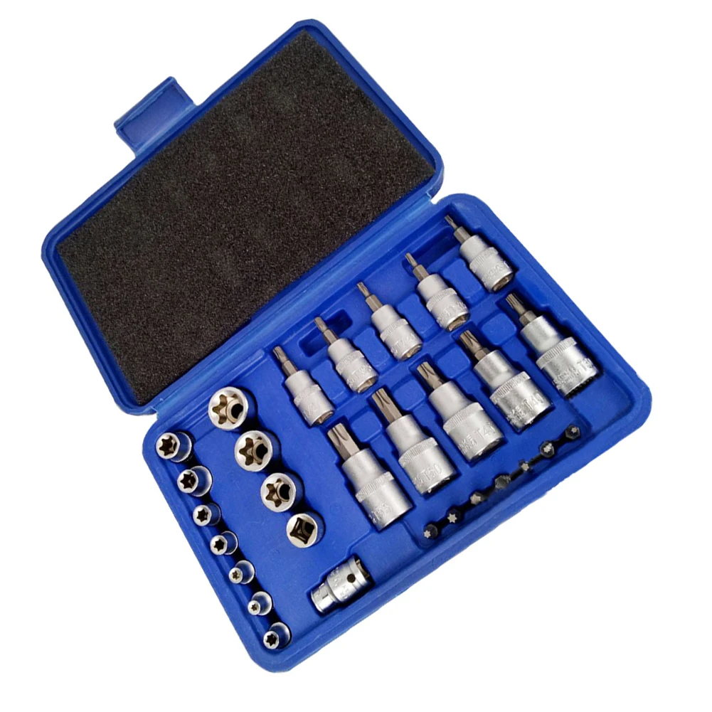 Набор шестигранных Бит Torx Star 30 шт./компл. 3/8 1/4 1/2 дюйма набор головок с высоким
