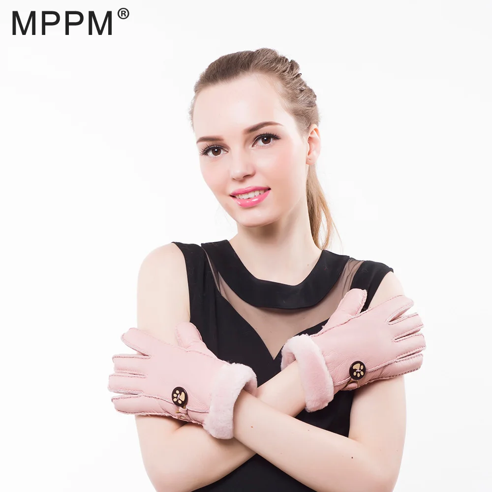 Перчатки из овчины MPPM kawaii теплые зимние перчатки натуральной с шерстяной